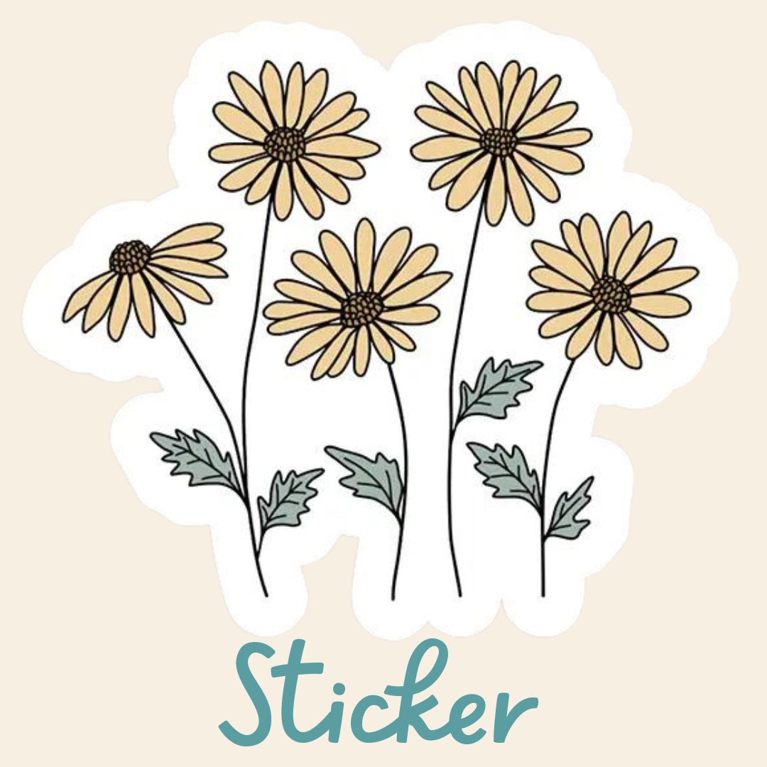 Sticker - Yellow Daisy Wildflowers