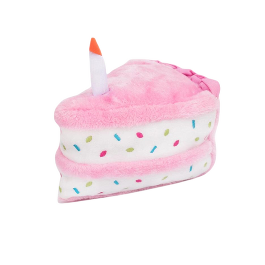 ZippyPaws Birthday Cake Slice - Pink