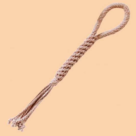 Macrame Woven Tug Rope Dog Toy - Blush