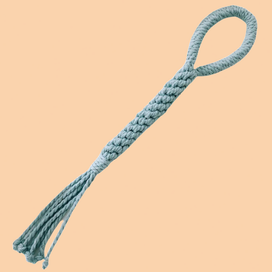 Macrame Woven Tug Rope Dog Toy - Blue
