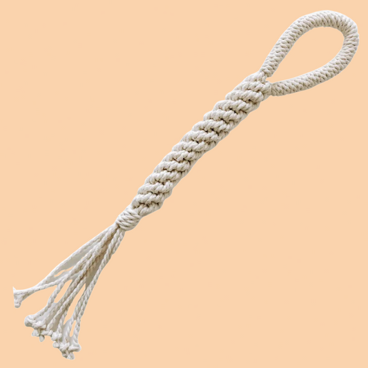 Macrame Woven Tug Rope Dog Toy - Natural