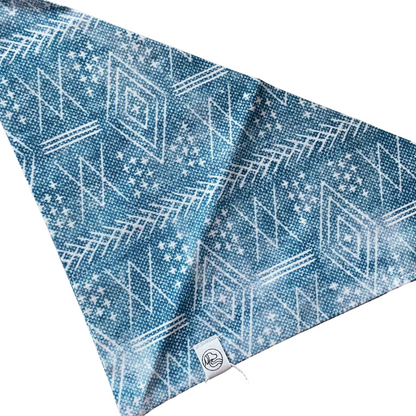 Blue Mudcloth Dog Bandana