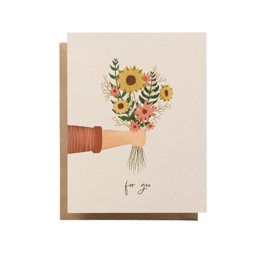 Greeting Card - Flowers For You  - Blank Inside