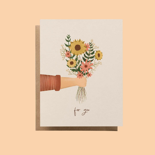 Greeting Card - Flowers For You  - Blank Inside