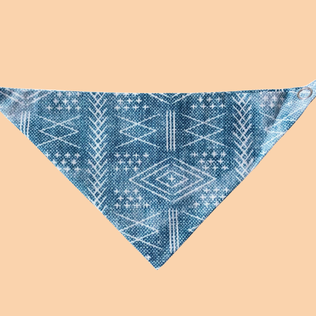 Blue Mudcloth Dog Bandana