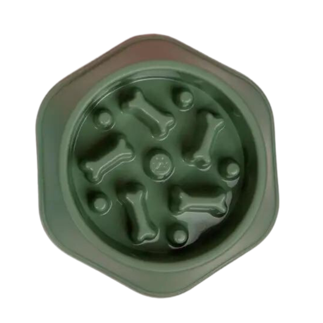 Slow Feed Enrichment Dog Bowl - Green Bones