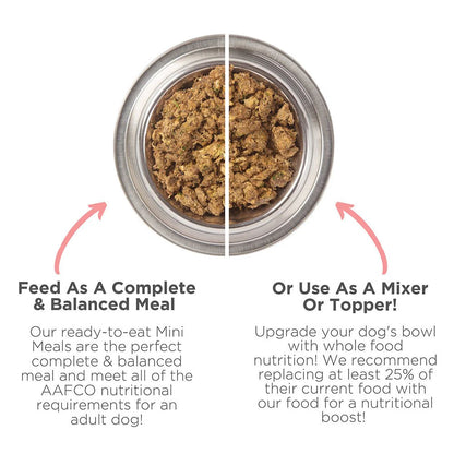 Side by Side Freeze Dried Raw Chicken Morsels