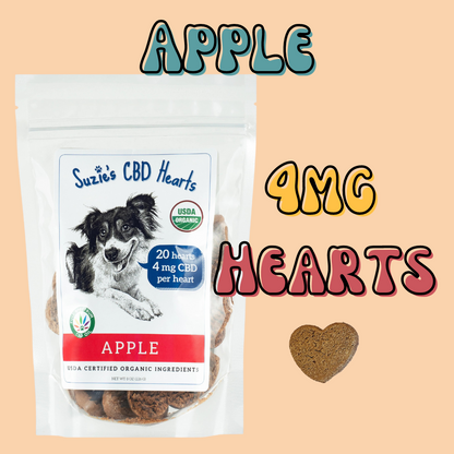 Suzie's CBD Treats 4mg Hearts - Apple