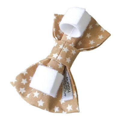 Bow Tie - Tan and White Stars