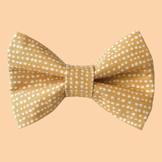 Bow Tie - Tan and White Dots
