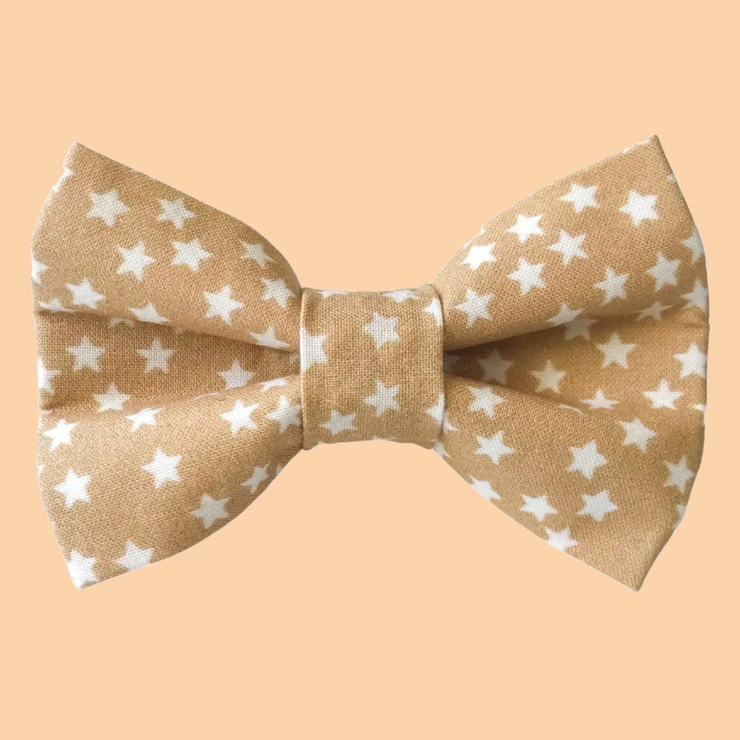 Bow Tie - Tan and White Stars