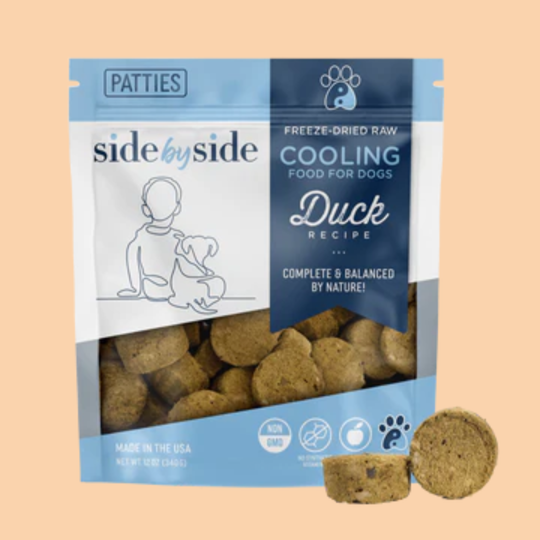 Side by Side Freeze Dried Raw Duck Patties