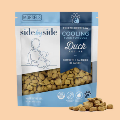 Side by Side Freeze Dried Raw Duck Morsels