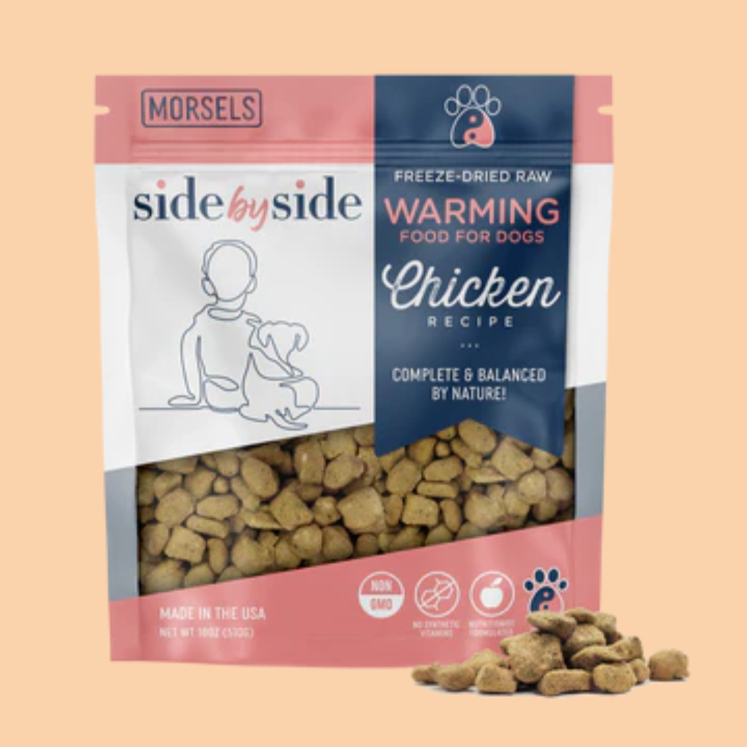 Side by Side Freeze Dried Raw Chicken Morsels