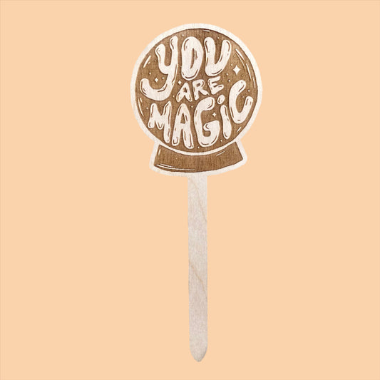 Wooden Stake Plant Marker Decor - You are Magic