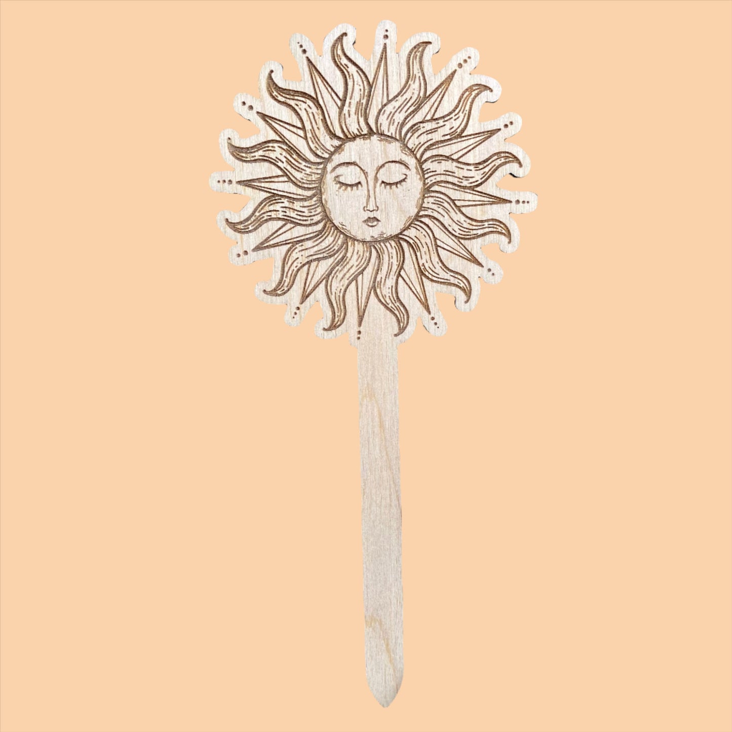 Wooden Stake Plant Marker Decor - Sunshine