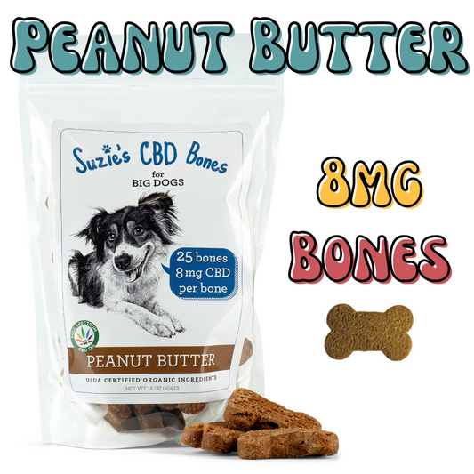 Suzie's CBD Treats 8mg Bones - Peanut Butter
